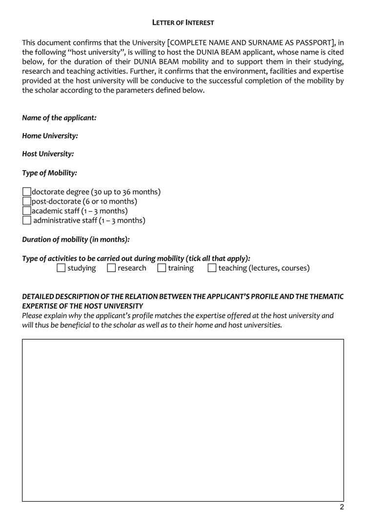 38+ Letter Of Interest Samples & Examples (Writing Guidelines) Pertaining To Letter Of Interest Template Microsoft Word
