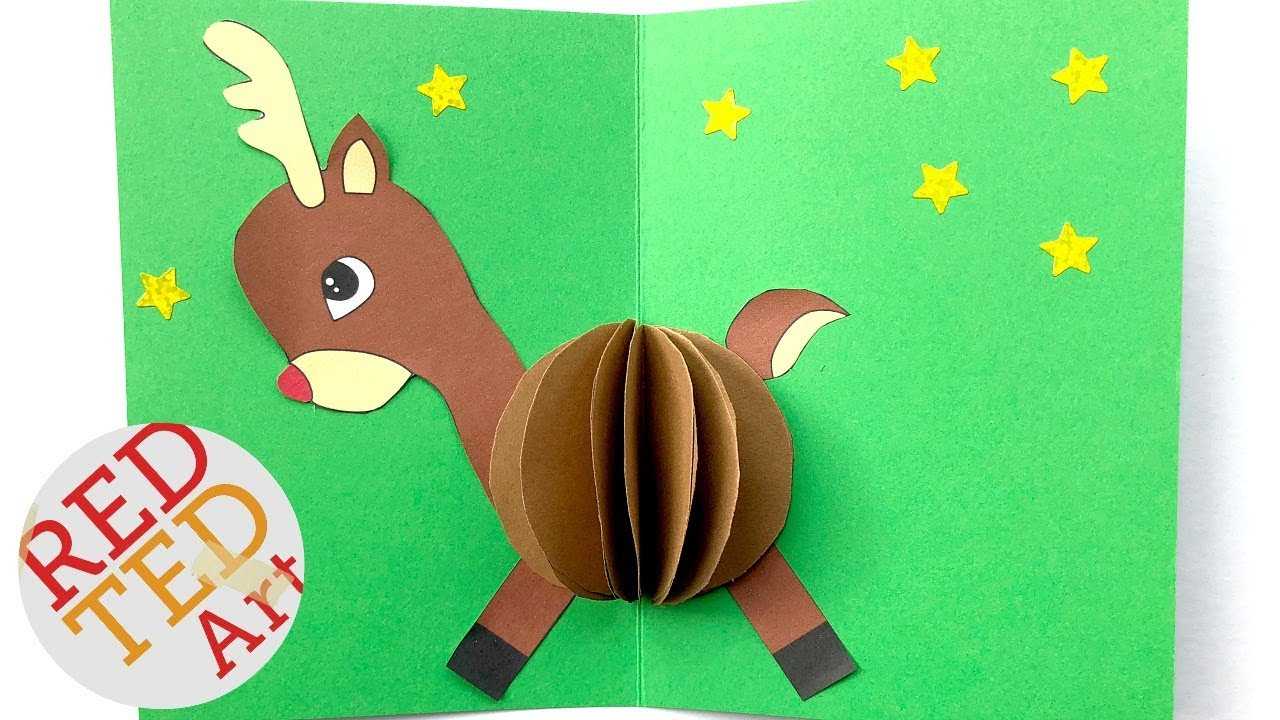 3D Christmas Card Diy - Easy Rudolph Pop Up Card - Templates - Paper Crafts For Diy Christmas Card Templates
