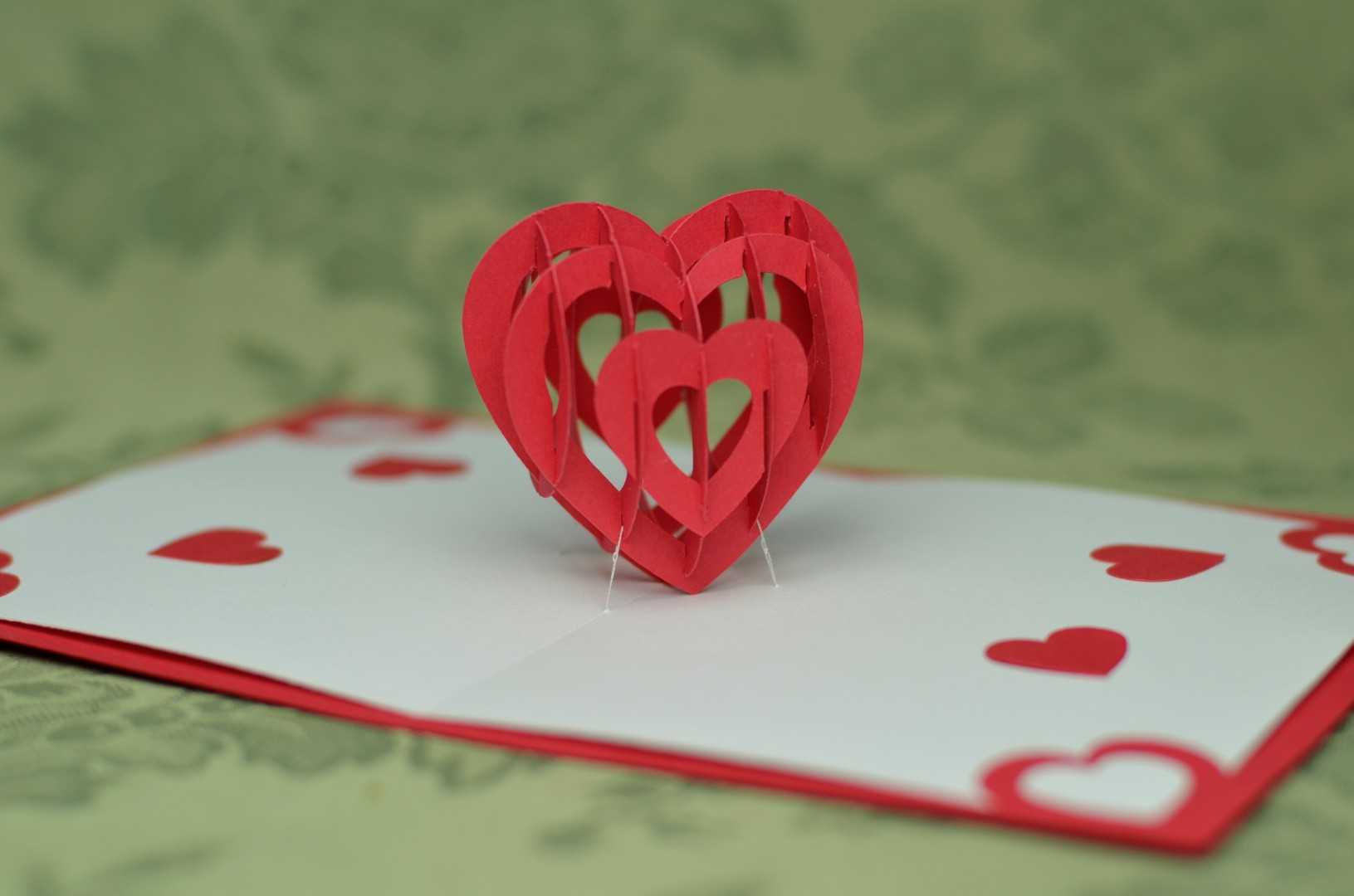 3D Heart Pop Up Card Template Within Twisting Hearts Pop Up Card Template