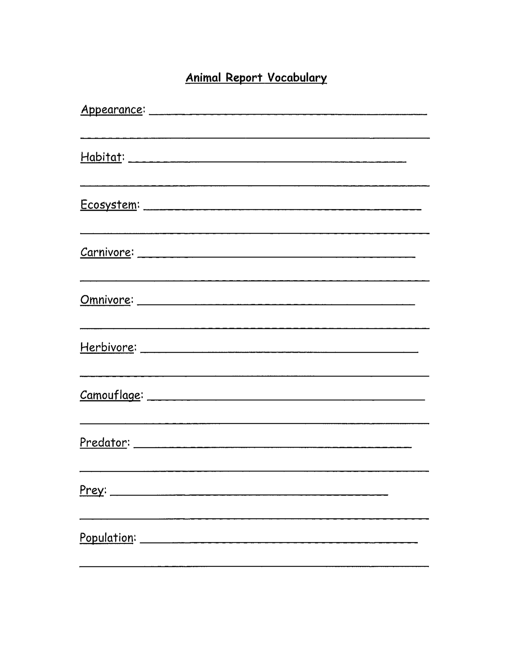 3Rd Grade Animal Report Template Free Download Throughout Animal Report Template