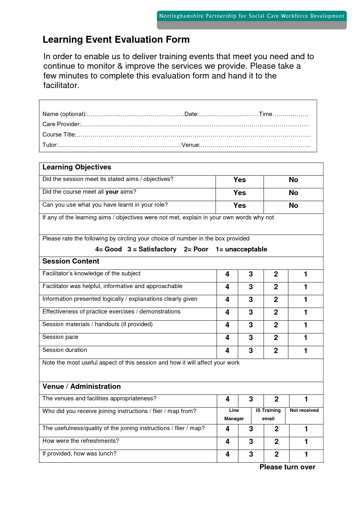4 Feedback Form Template Outline Templates Trainer With Regard To Training Feedback Report Template