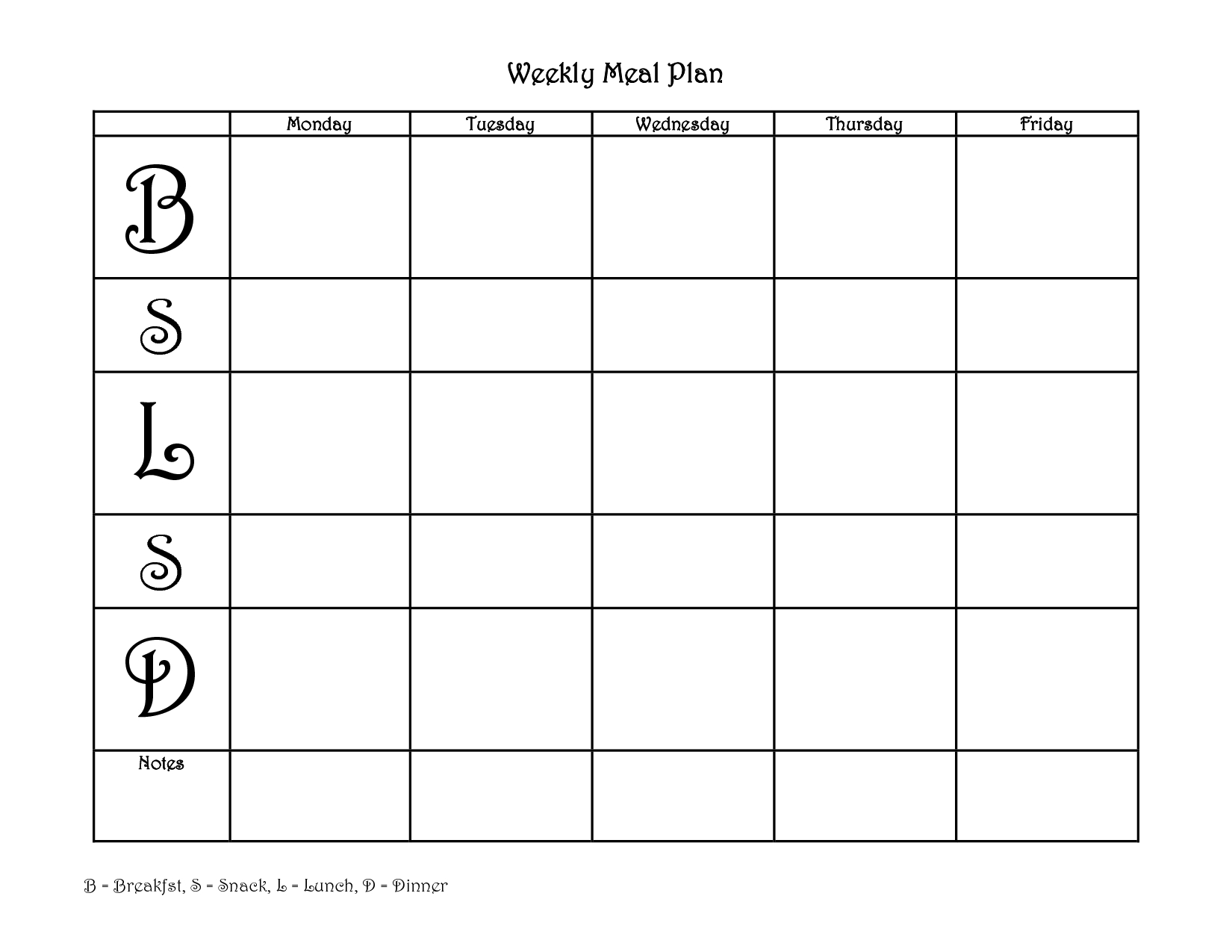 4+ Free Blank Printable Weekly Meal Planner In Pdf & Word Within Weekly Meal Planner Template Word