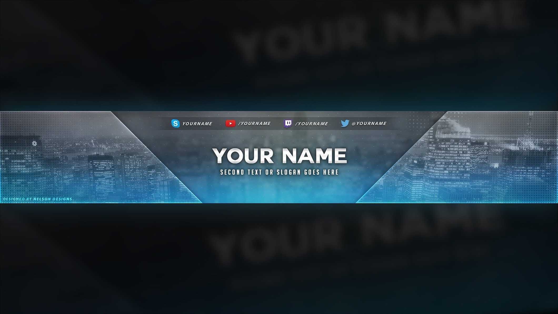 4 Free Youtube Banner Psd Template Designs – Social Media For Yt Banner Template