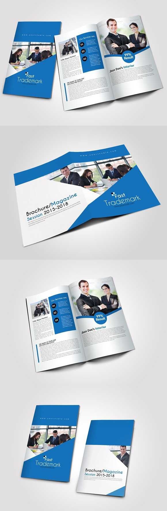 4 Pages Business Bi Fold Brochure . Creative Business Card With Regard To Pages Business Card Template