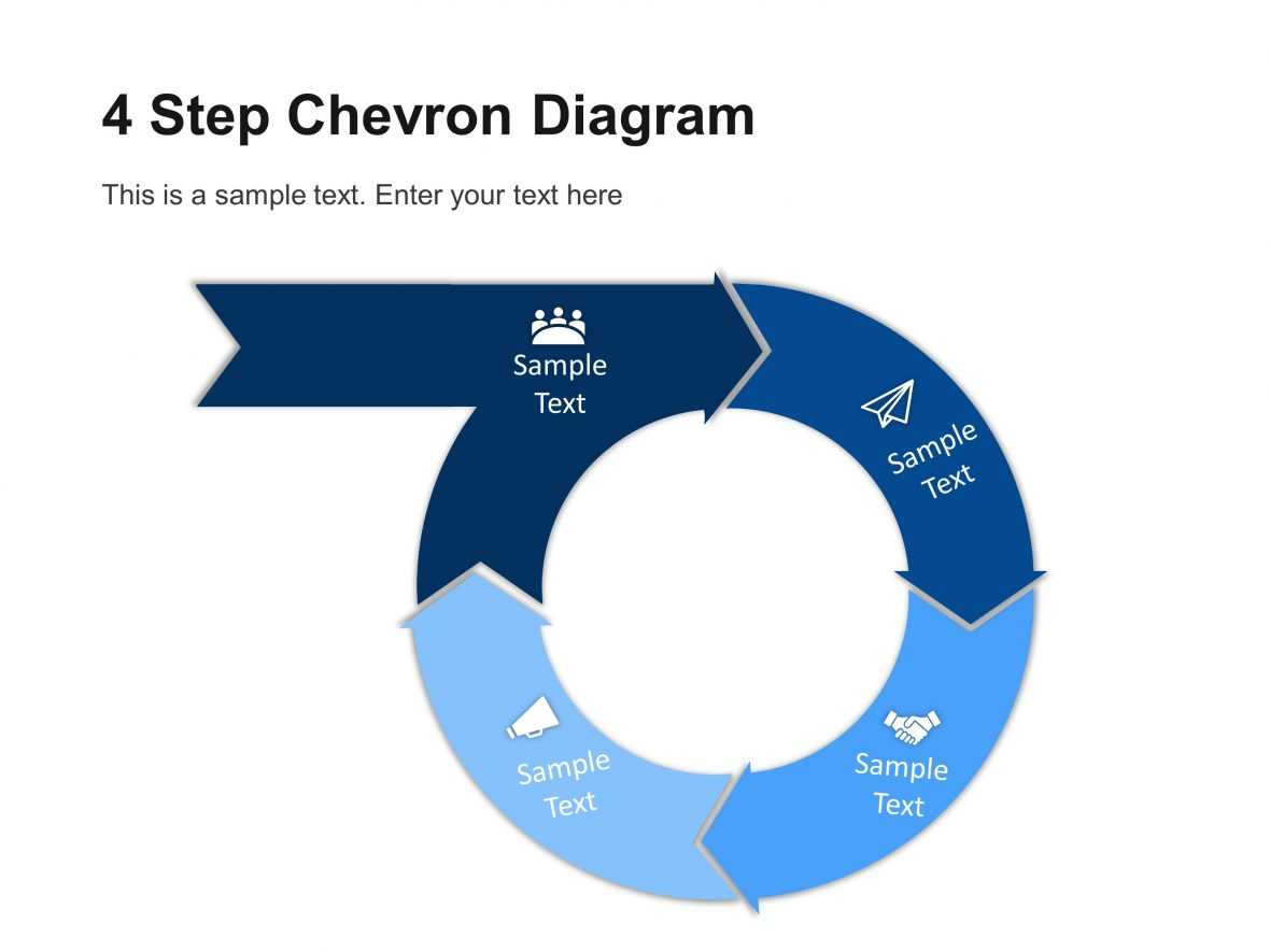 4 Step Circular Chevron Diagram Template | Chevron For Powerpoint Chevron Template
