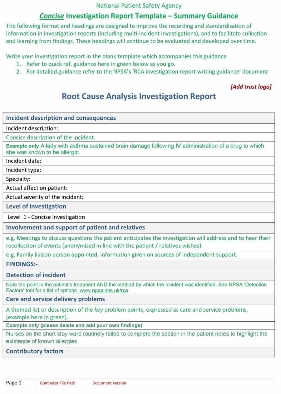40+ Effective Root Cause Analysis Templates, Forms & Examples Pertaining To Root Cause Report Template