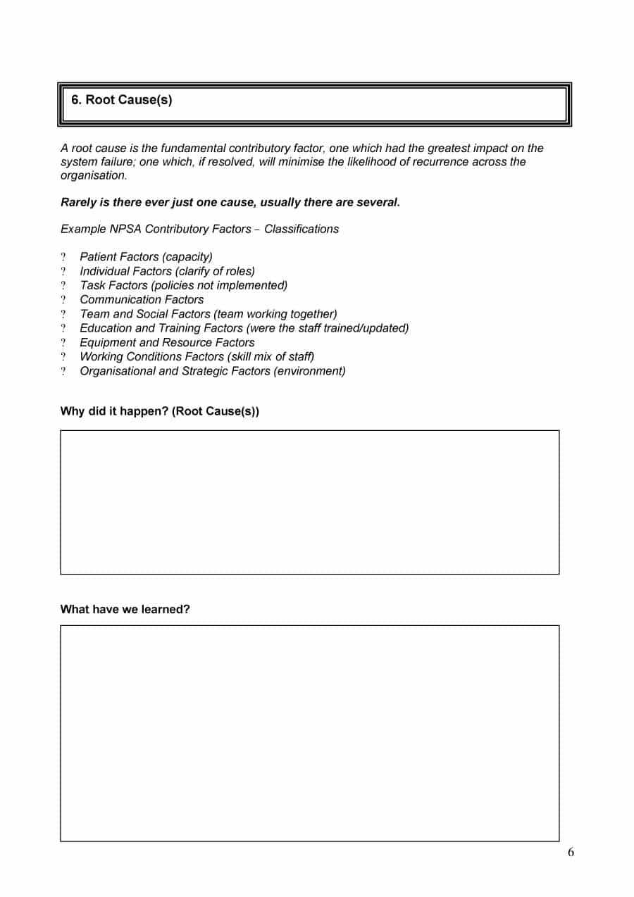 40+ Effective Root Cause Analysis Templates, Forms & Examples With Failure Investigation Report Template