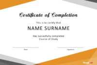 40 Fantastic Certificate Of Completion Templates [Word for Certificate Of Completion Template Word