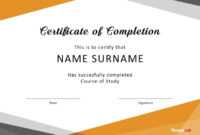 40 Fantastic Certificate Of Completion Templates [Word in Certificate Of Completion Free Template Word