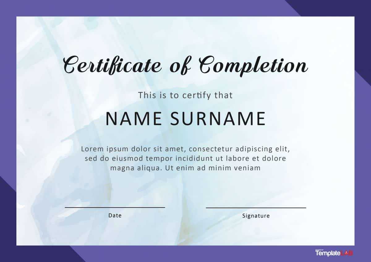 40 Fantastic Certificate Of Completion Templates [Word In Certificate Of Completion Template Free Printable