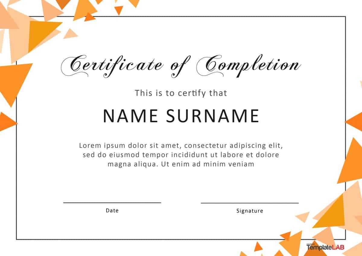 40 Fantastic Certificate Of Completion Templates [Word Intended For Certificate Of Completion Free Template Word