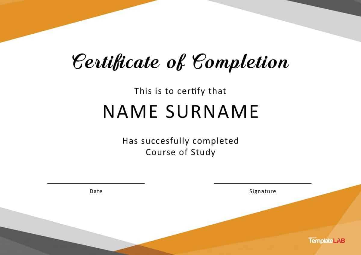 40 Fantastic Certificate Of Completion Templates [Word Intended For Certificate Of Completion Word Template