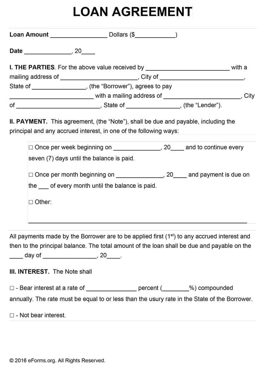 40+ Free Loan Agreement Templates [Word & Pdf] ᐅ Template Lab For Blank Loan Agreement Template