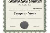 40+ Free Stock Certificate Templates (Word, Pdf) ᐅ Template Lab intended for Certificate Of Ownership Template