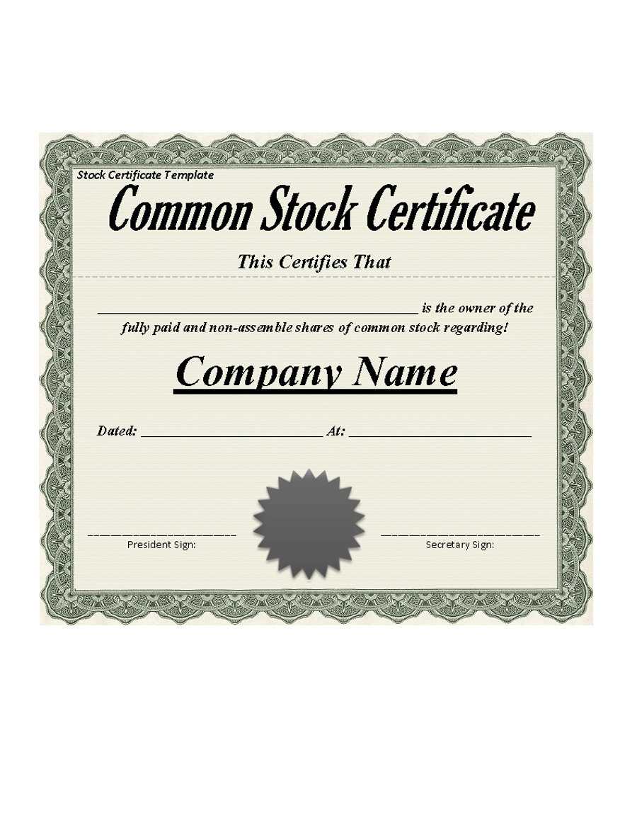40+ Free Stock Certificate Templates (Word, Pdf) ᐅ Template Lab Intended For Corporate Share Certificate Template