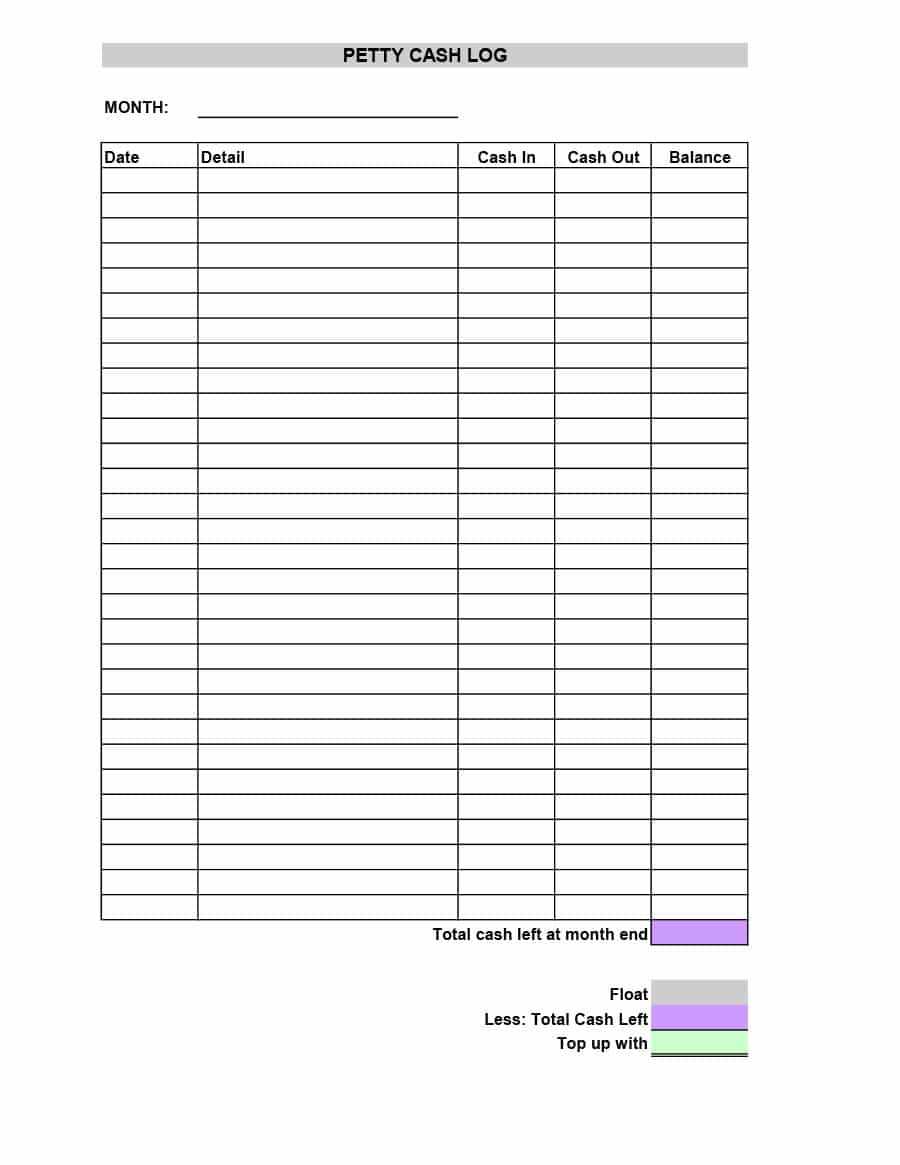 40 Petty Cash Log Templates & Forms [Excel, Pdf, Word] ᐅ Intended For Petty Cash Expense Report Template
