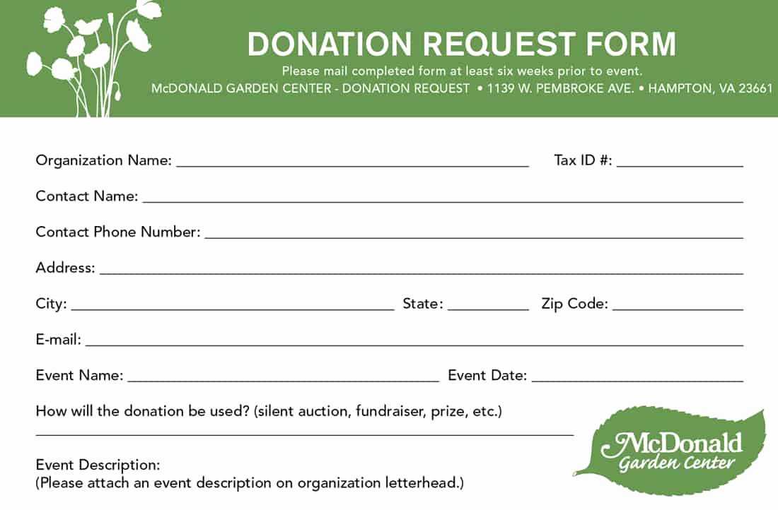 40 Printable Donation Form Template | Markmeckler Template Within Donation Card Template Free
