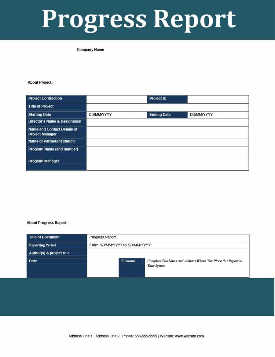 40+ Project Status Report Templates [Word, Excel, Ppt] ᐅ In Company Progress Report Template