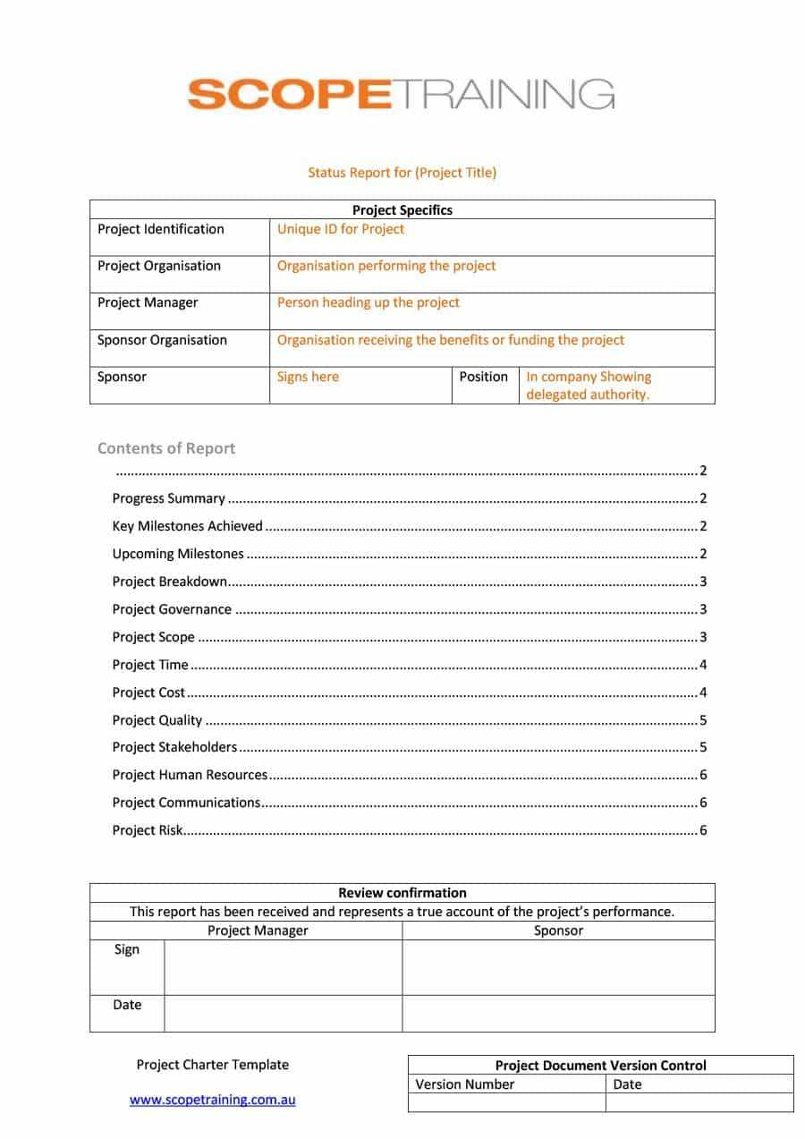 40+ Project Status Report Templates [Word, Excel, Ppt] ᐅ Throughout Activity Report Template Word