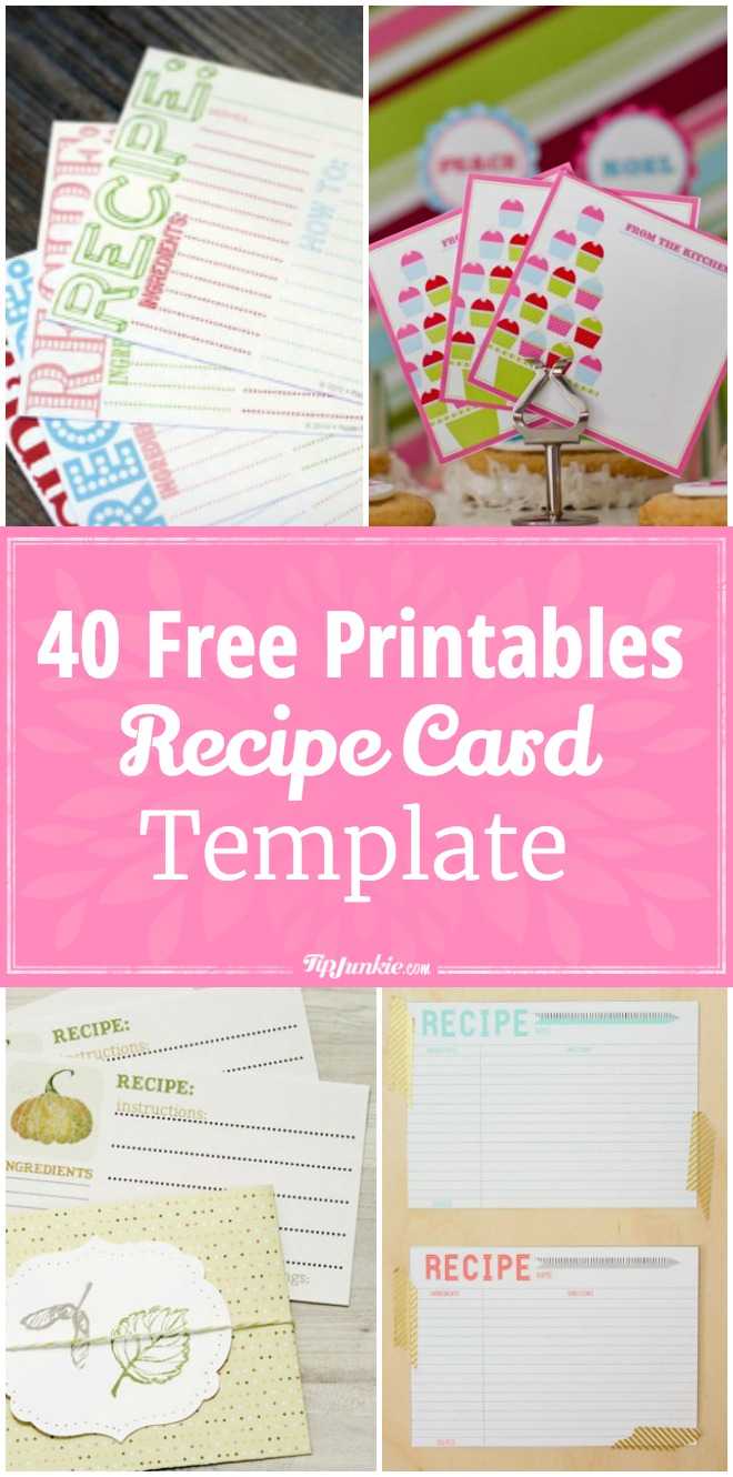 40 Recipe Card Template And Free Printables – Tip Junkie Regarding Fillable Recipe Card Template