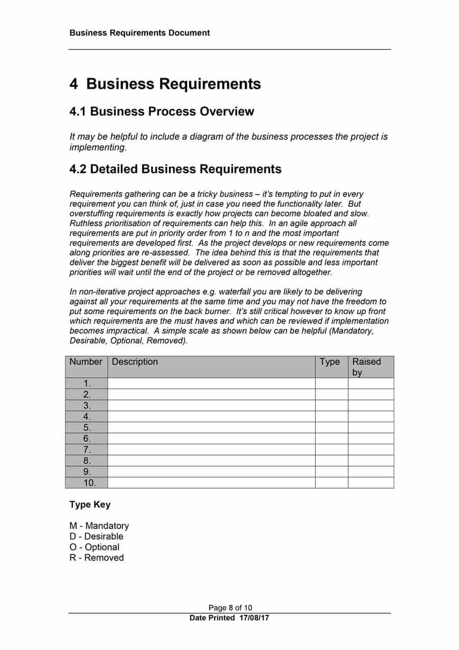 40+ Simple Business Requirements Document Templates ᐅ Within Report Requirements Document Template