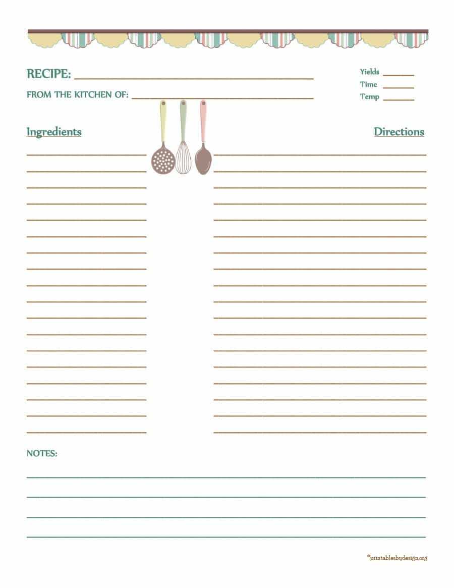 44 Perfect Cookbook Templates [+Recipe Book & Recipe Cards] Within Full Page Recipe Template For Word