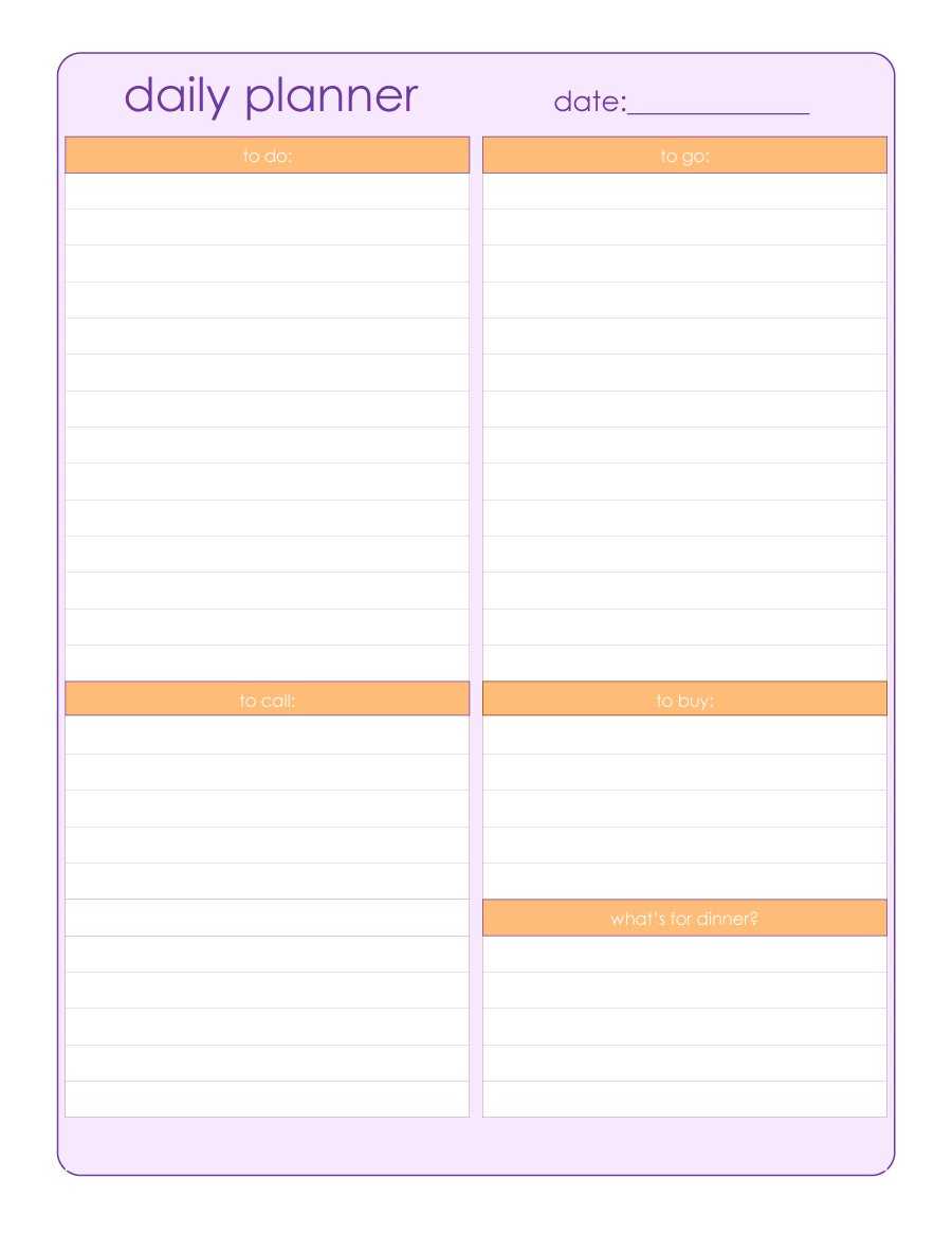 47 Printable Daily Planner Templates (Free In Word/excel/pdf) Pertaining To Printable Blank Daily Schedule Template