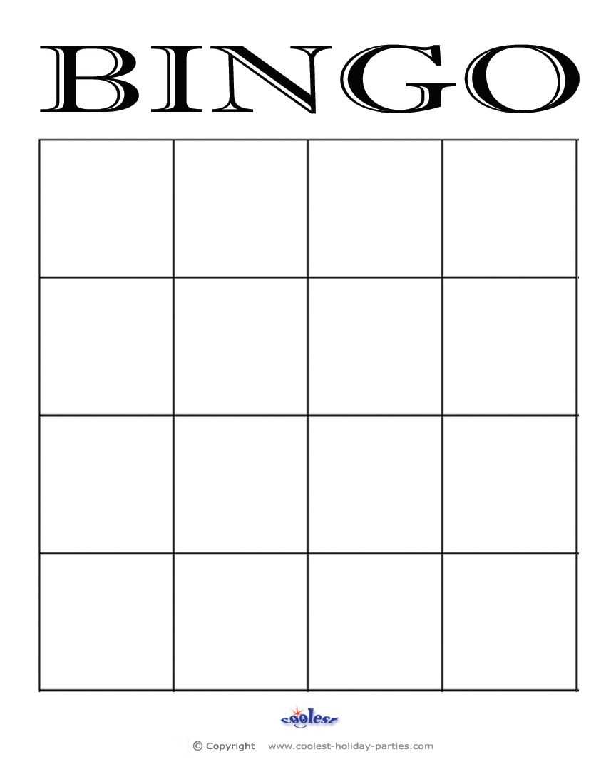 4X4 Blank Bingo Card Template | Bingo Template, Blank Bingo Pertaining To Blank Bingo Template Pdf
