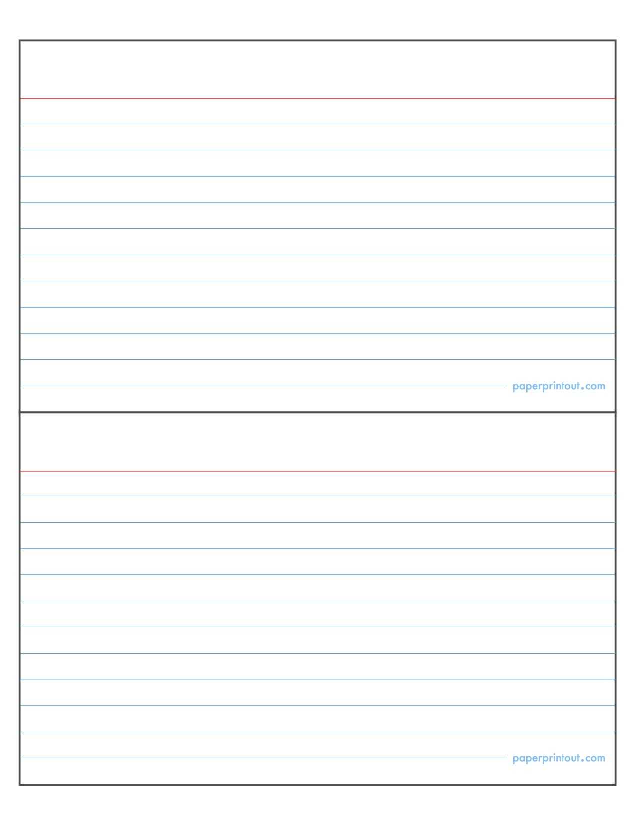 Notecard Template For Word