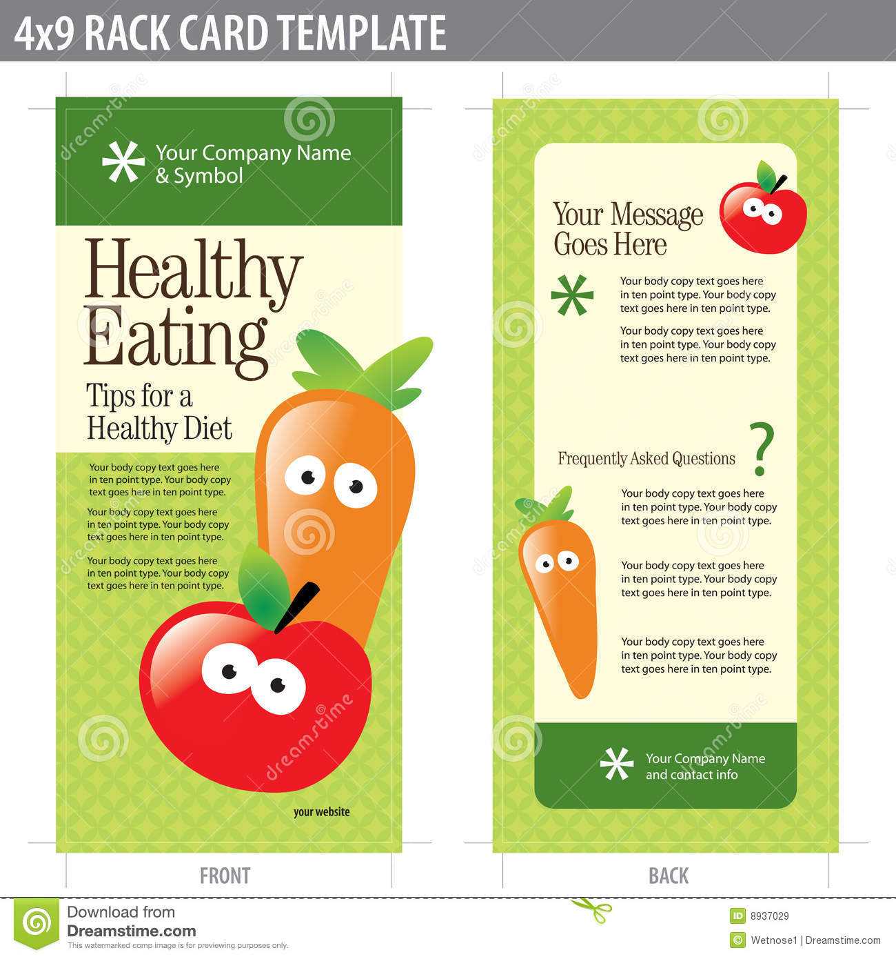 4X9 Rack Card Brochure Template Stock Vector – Illustration Regarding Nutrition Brochure Template