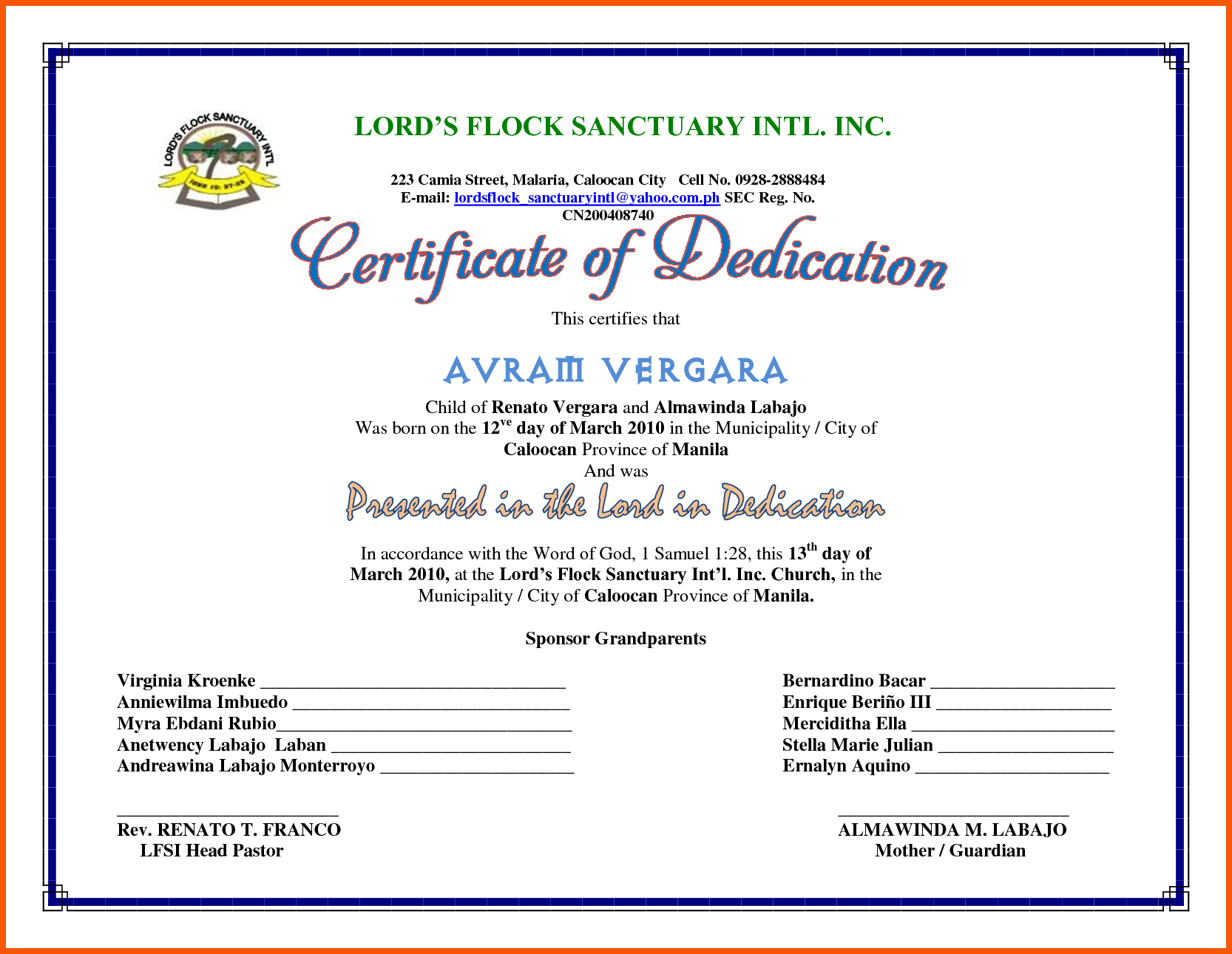 5+ Dedication Certificate Template | Iwsp5 Intended For Baby Dedication Certificate Template