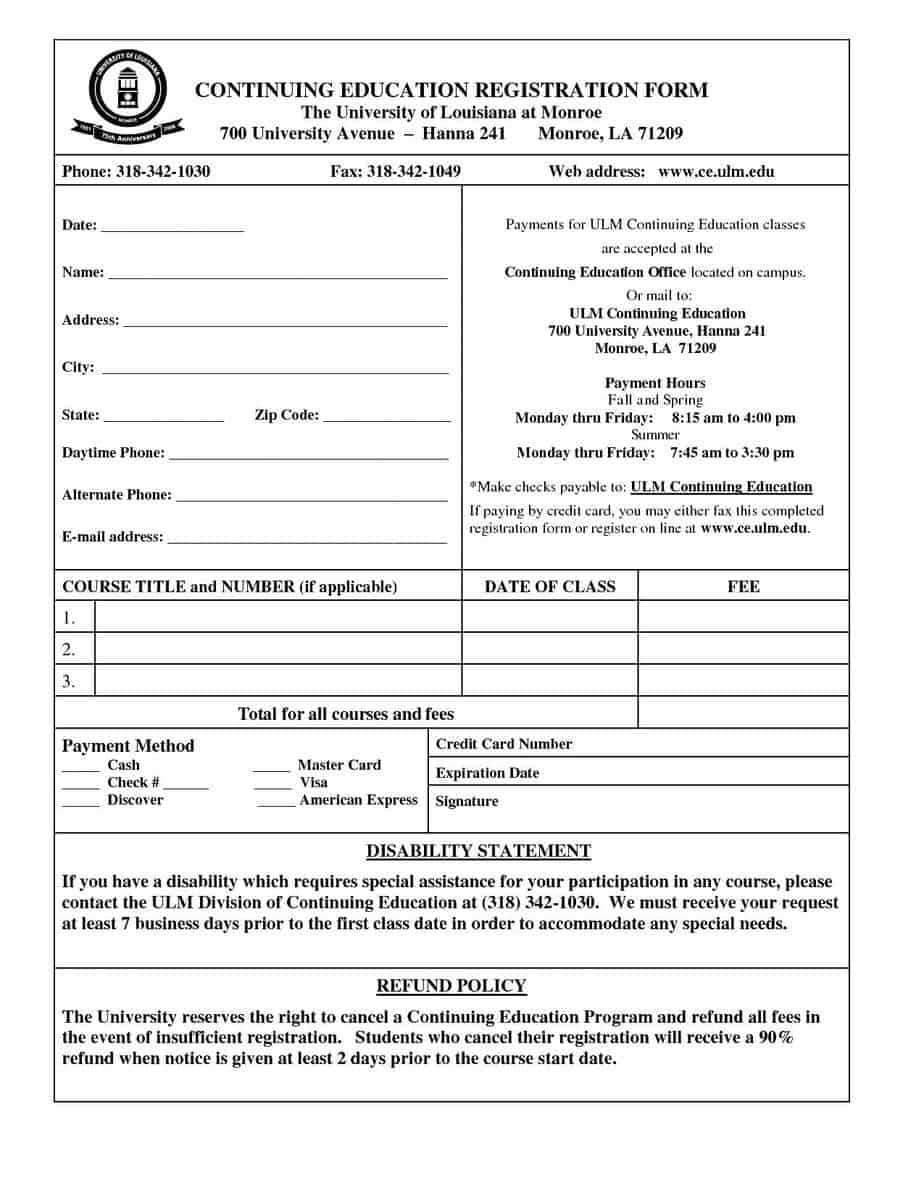 5+ Registration Form Templates Word – Word Templates In Registration Form Template Word Free