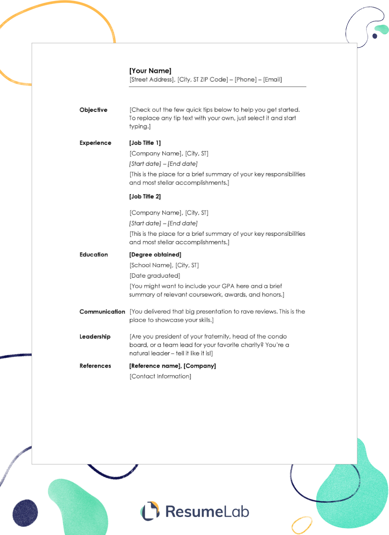 50+ Free Resume Templates For Microsoft Word To Download Regarding Free Blank Resume Templates For Microsoft Word