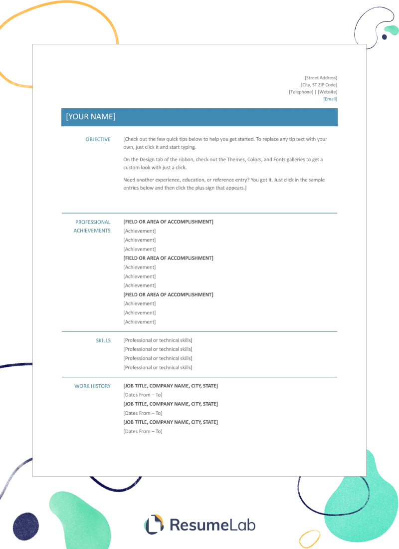 50+ Free Resume Templates For Microsoft Word To Download With Regard To Header Templates For Word