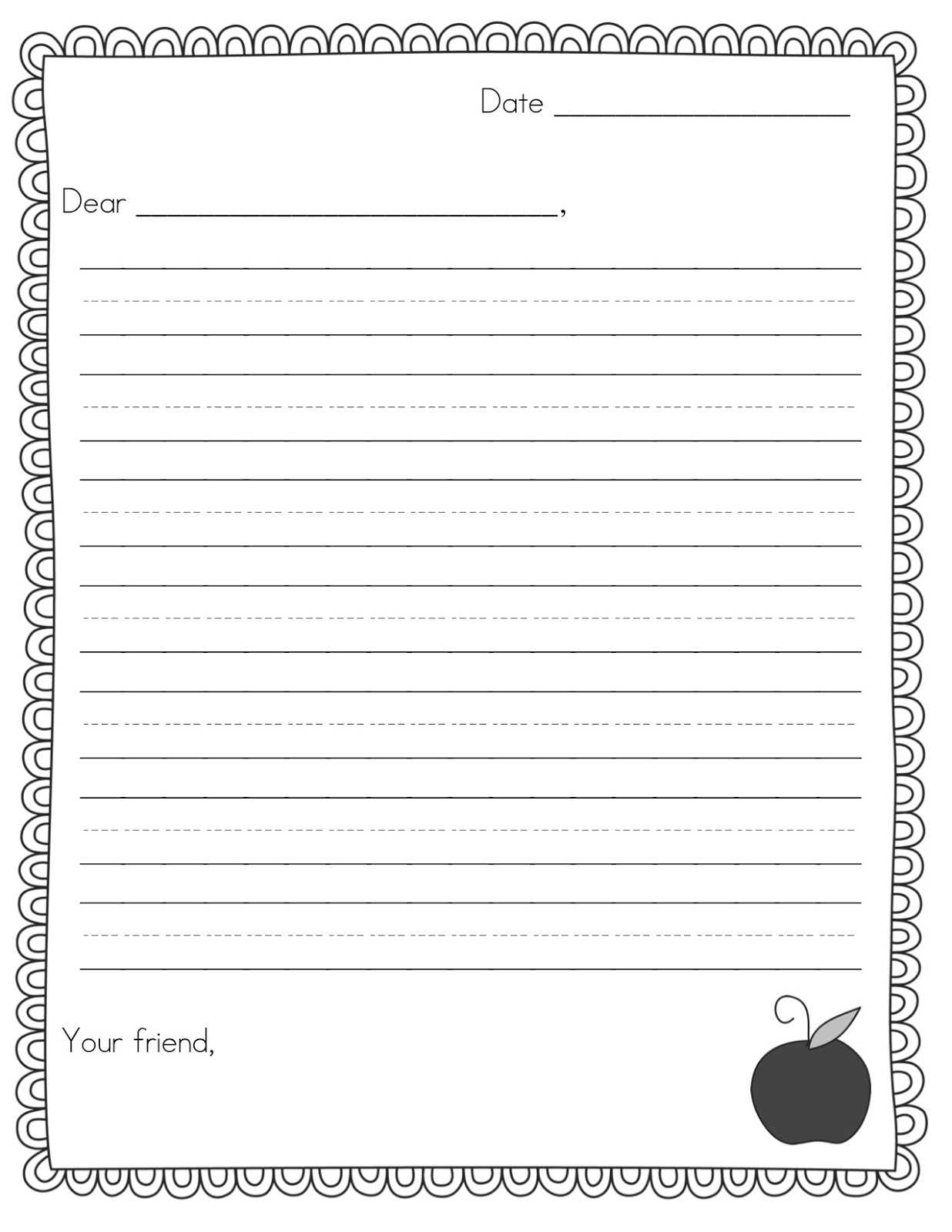50 (More) Things To Tell Your Penpal | Uncustomary Regarding Blank Letter Writing Template For Kids