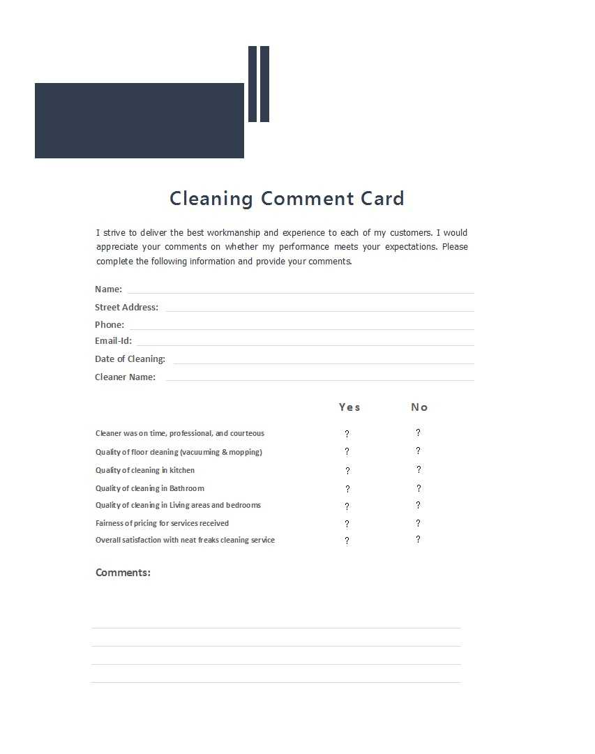 50 Printable Comment Card & Feedback Form Templates ᐅ For Comment Cards Template