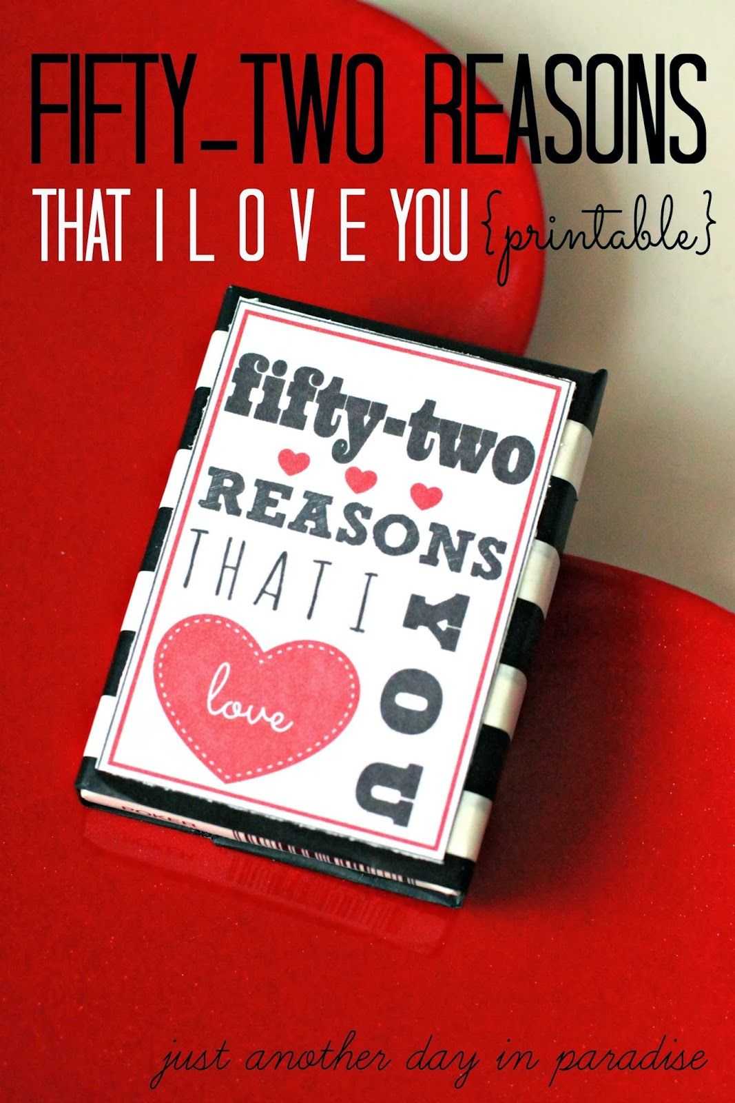 52 Reasons I Love You Printable (A Pinteresting Wednesday In 52 Reasons Why I Love You Cards Templates
