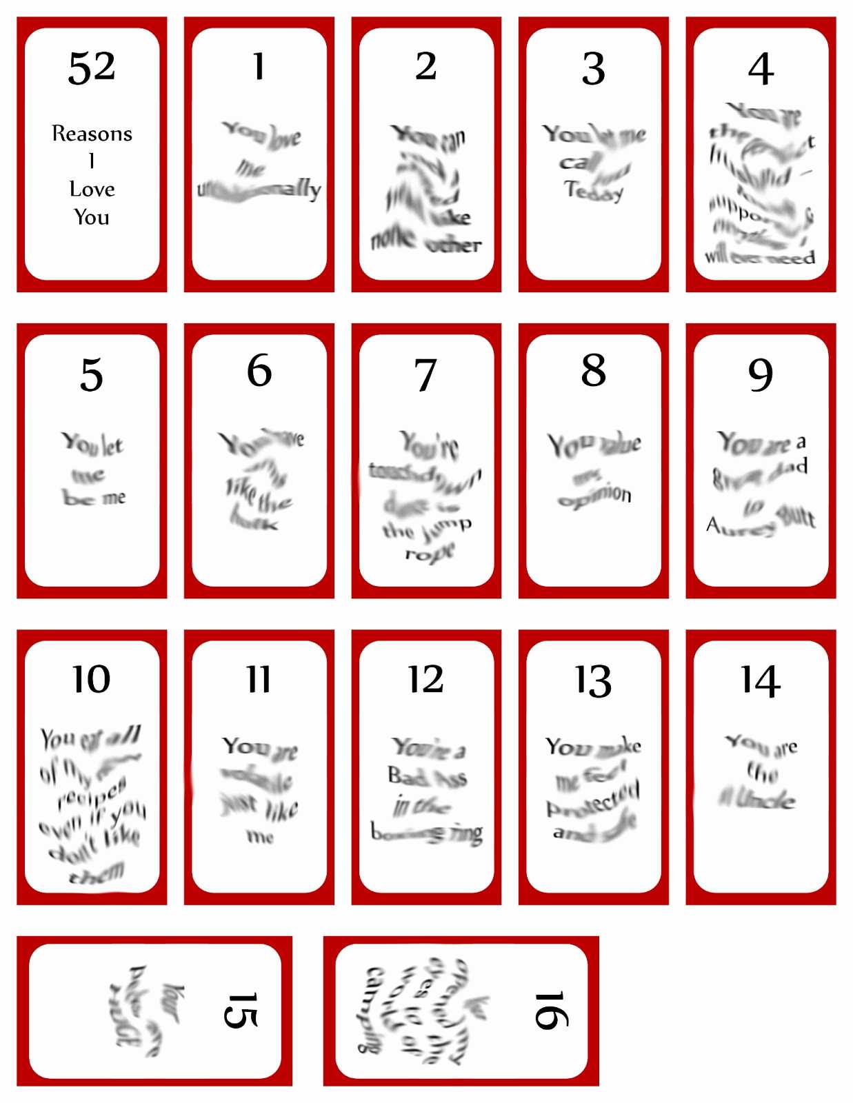 52 Reasons Why I Love You Cards Printable Templates Free Regarding 52 Reasons Why I Love You Cards Templates