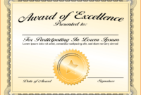 6+ Certificate Award Template - Bookletemplate regarding Template For Certificate Of Award