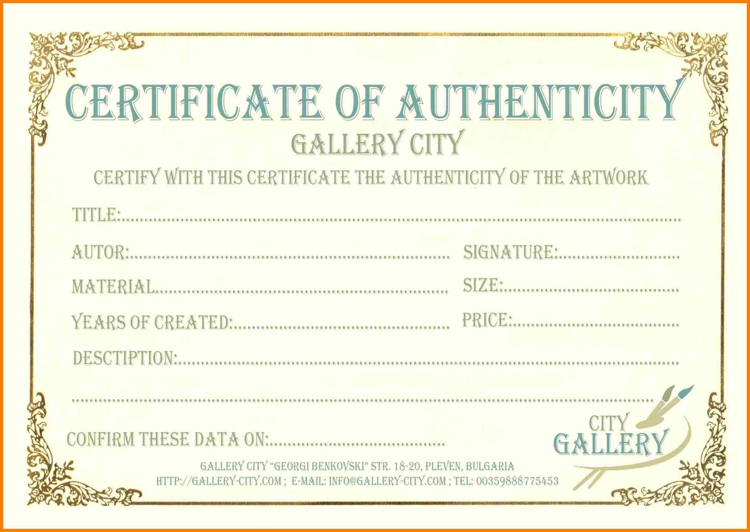 6+ Certificate Of Authenticity Templates | Weekly Template With Regard To Workstation Authentication Certificate Template