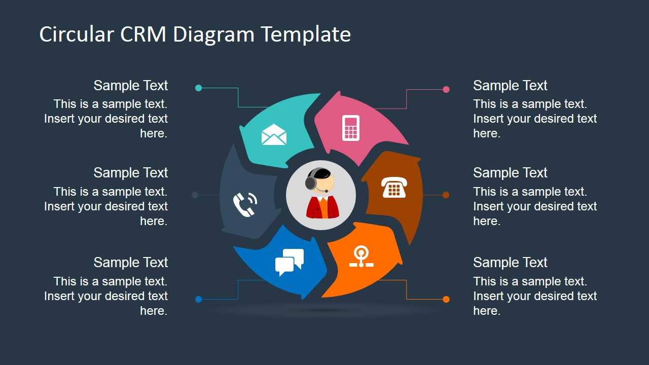 6 Steps Circular Crm Diagram For Powerpoint Inside Where Are Powerpoint Templates Stored
