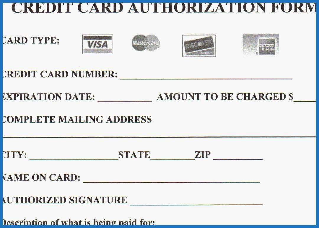 67 Good Photograph Of Credit Card On File Authorization Form Pertaining To Credit Card Size Template For Word