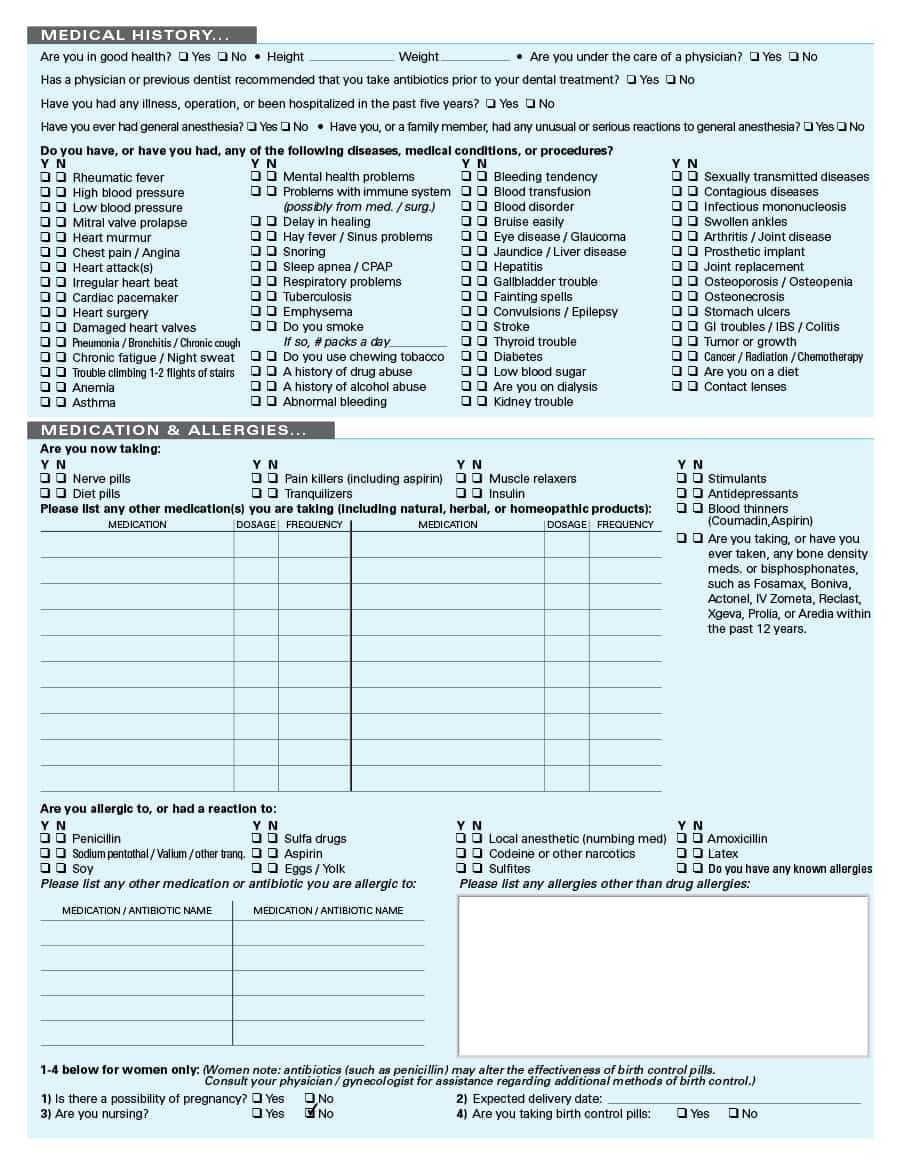 67 Medical History Forms [Word, Pdf] – Printable Templates Inside Medical Appointment Card Template Free