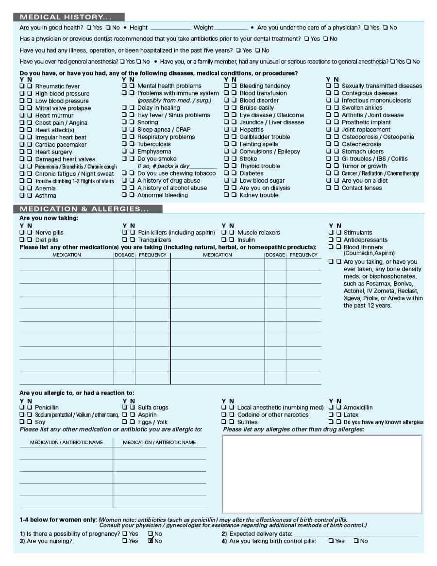 67 Medical History Forms [Word, Pdf] – Printable Templates Within Medical History Template Word