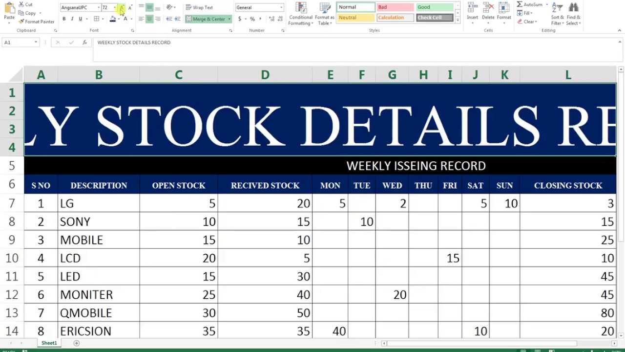 #68 How To Make Maintain Stocks Report In Ms Excel Regarding Stock Report Template Excel