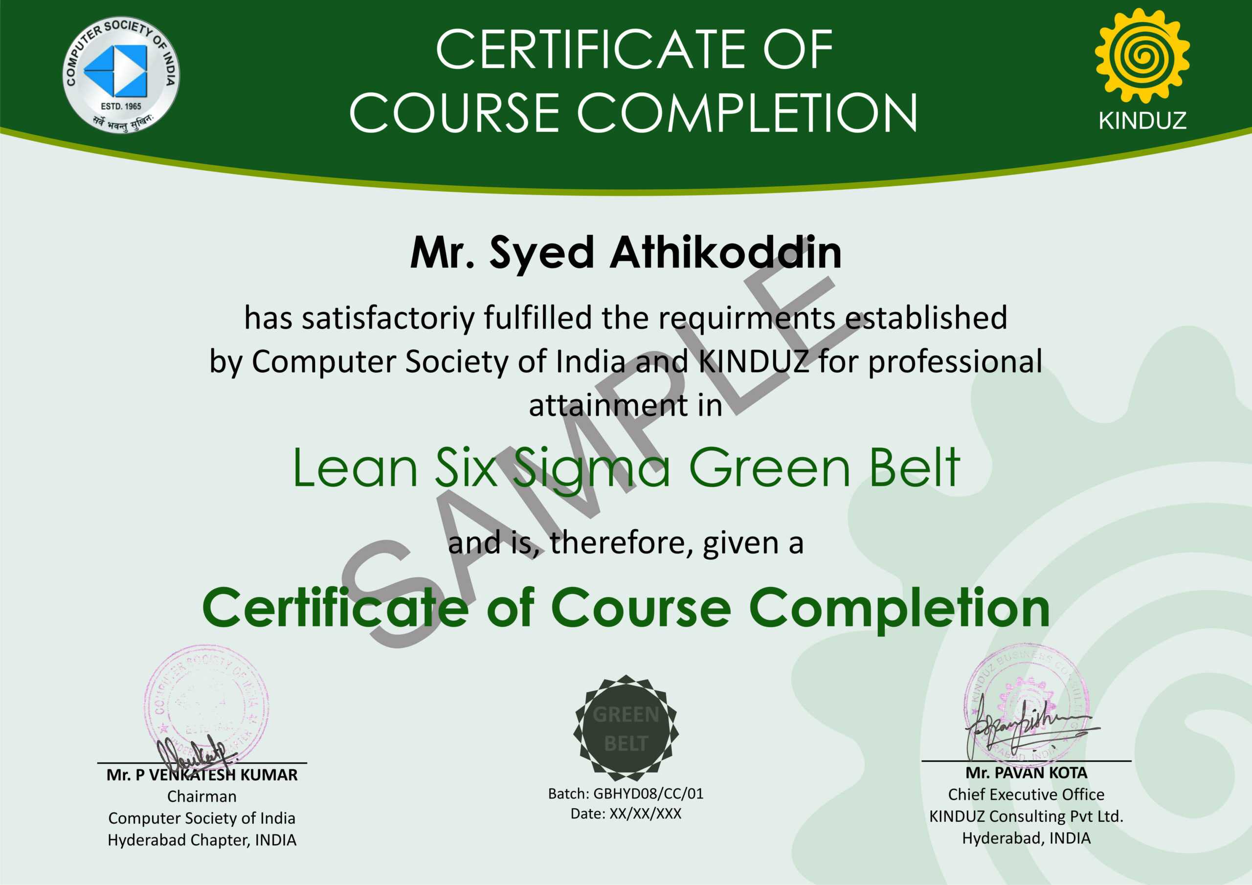 7 Best Photos Of Lean Six Sigma Green Belt Resume Examples With Green Belt Certificate Template