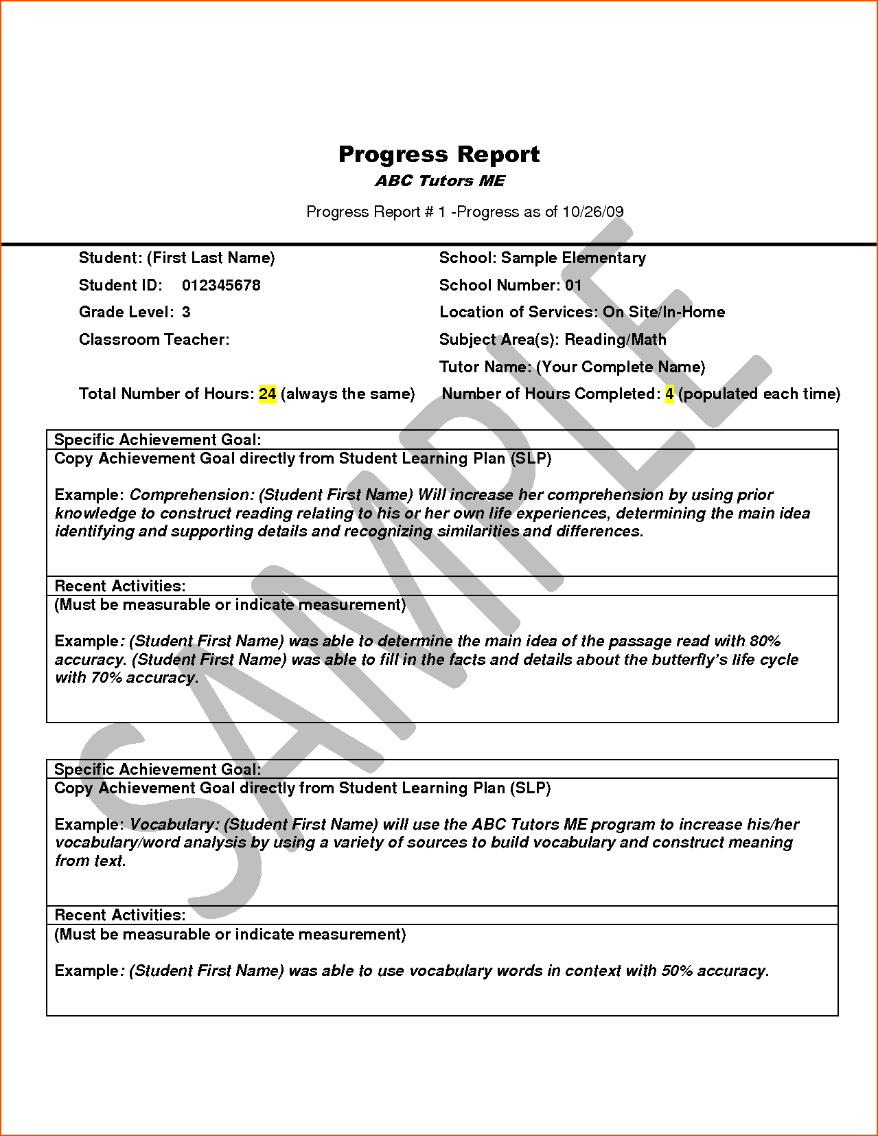 7+ Progress Report Template – Bookletemplate Pertaining To Simple Report Template Word