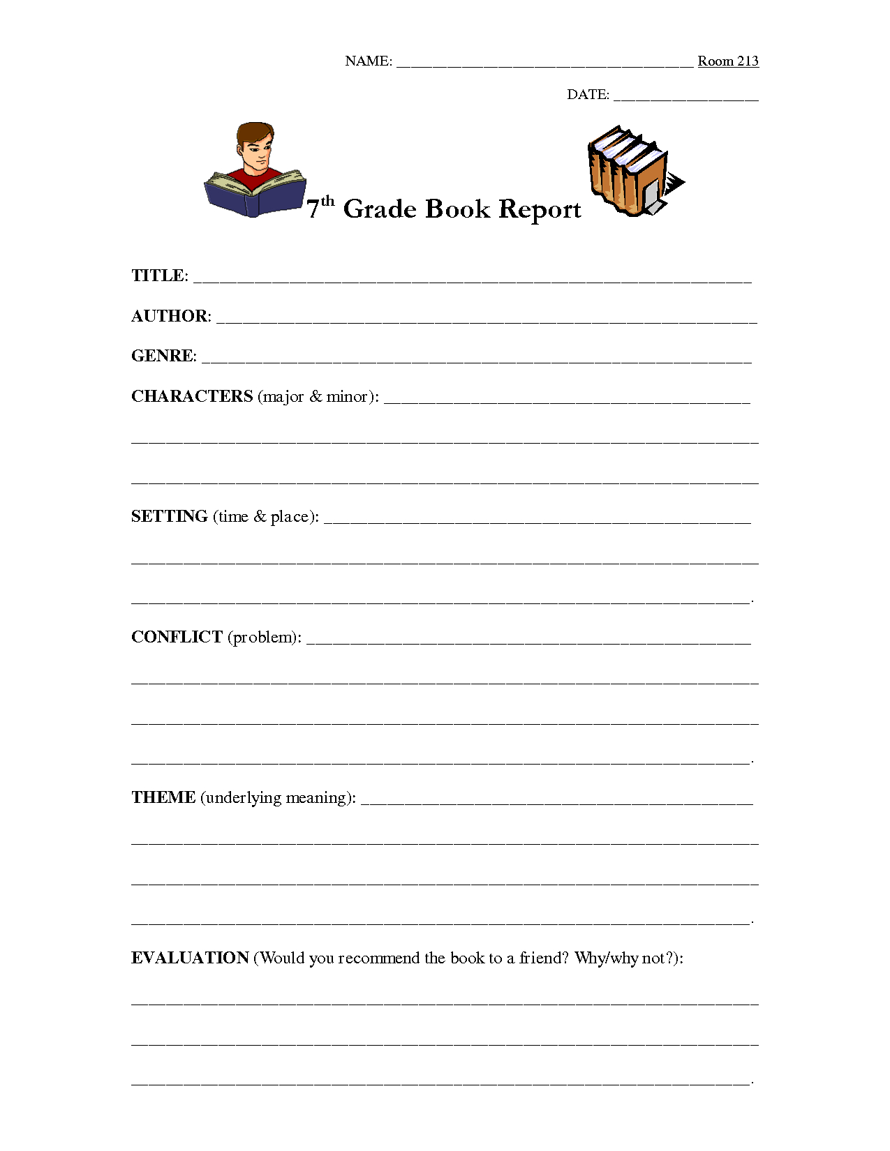 7Th Grade Book Report Outline | Book Report Templates Regarding Student Grade Report Template