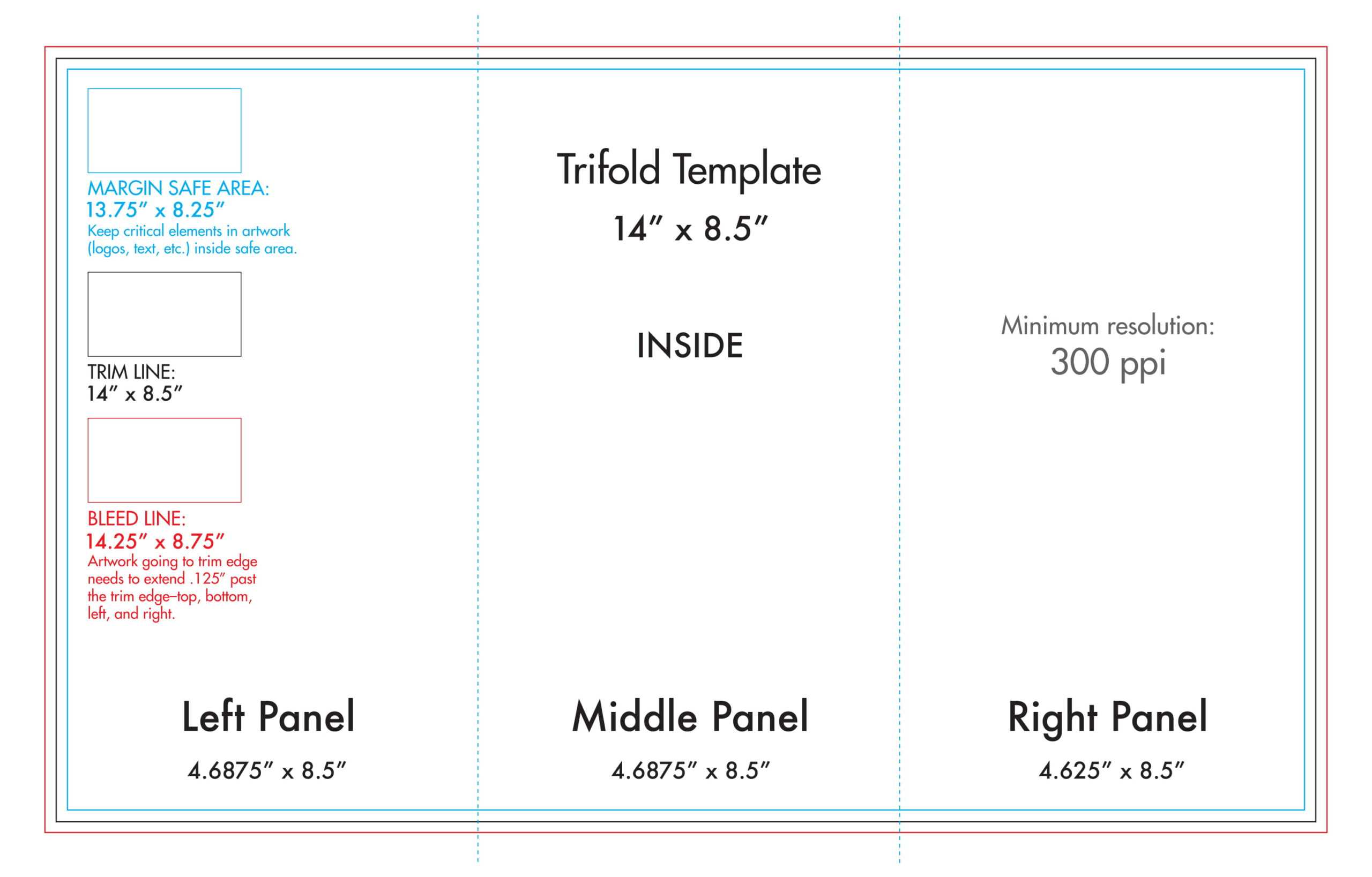 8.5" X 14" Tri Fold Brochure Template – U.s. Press Intended For Three Panel Brochure Template