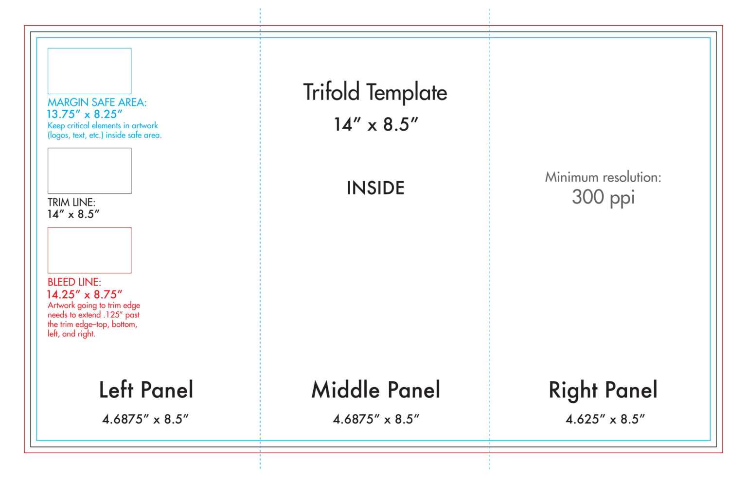 8 5 X 14 Tri Fold Brochure Template U s Press With Regard To 